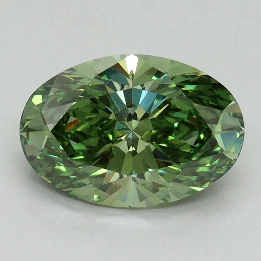 Loose Diamond - OVAL 2.17ct Fancy Vivid Green VS1: Loose Diamond - OVAL 2.17ct Fancy Vivid Green VS1 Source: This is a real non-mined Diamond that has been grown in a lab Shape: OVAL Carats: 2.17 Color: Fancy Vivid Green Certification: IGI Video: