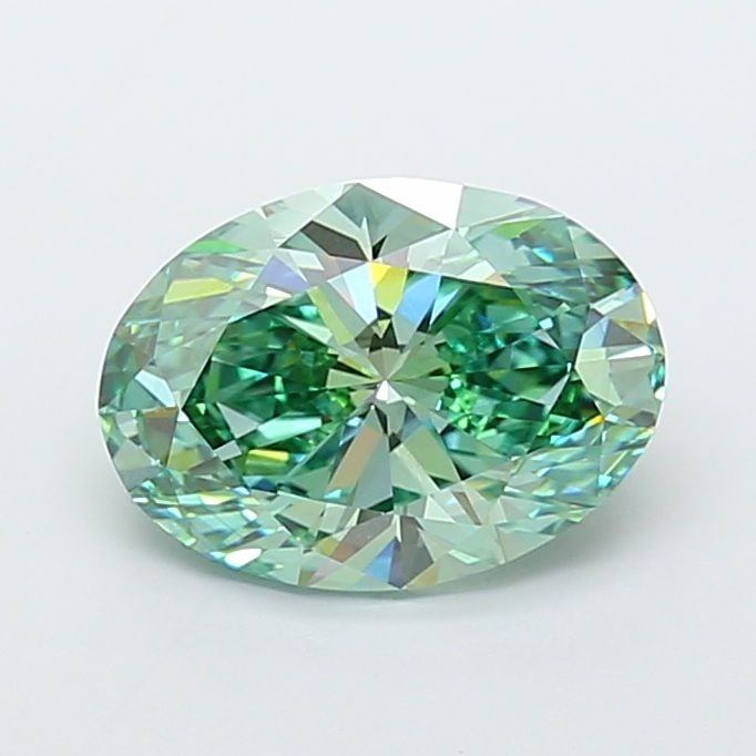 Loose Diamond - OVAL 5.02ct Fancy Vivid Green VS1: Loose Diamond - OVAL 5.02ct Fancy Vivid Green VS1 Source: This is a real non-mined Diamond that has been grown in a lab Shape: OVAL Carats: 5.02 Color: Fancy Vivid Green Certification: IGI Video: