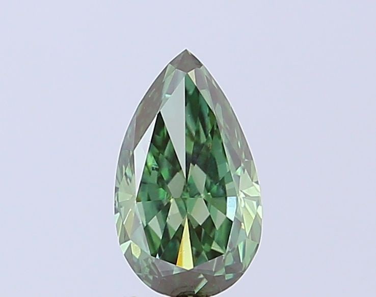 Loose Diamond - PEAR 1.05ct Fancy Vivid Green VVS1: Loose Diamond - PEAR 1.05ct Fancy Vivid Green VVS1 Source: This is a real non-mined Diamond that has been grown in a lab Shape: PEAR Carats: 1.05 Color: Fancy Vivid Green Certification: IGI Video: