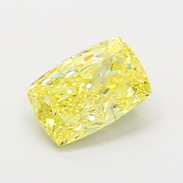Loose Diamond - CUSHION MODIFIED 1.02ct Fancy Vivid Yellow SI1: Loose Diamond - CUSHION MODIFIED 1.02ct Fancy Vivid Yellow SI1 Source: This is a real non-mined Diamond that has been grown in a lab Shape: CUSHION MODIFIED Carats: 1.02 Color: Fancy Vivid Yellow Cert