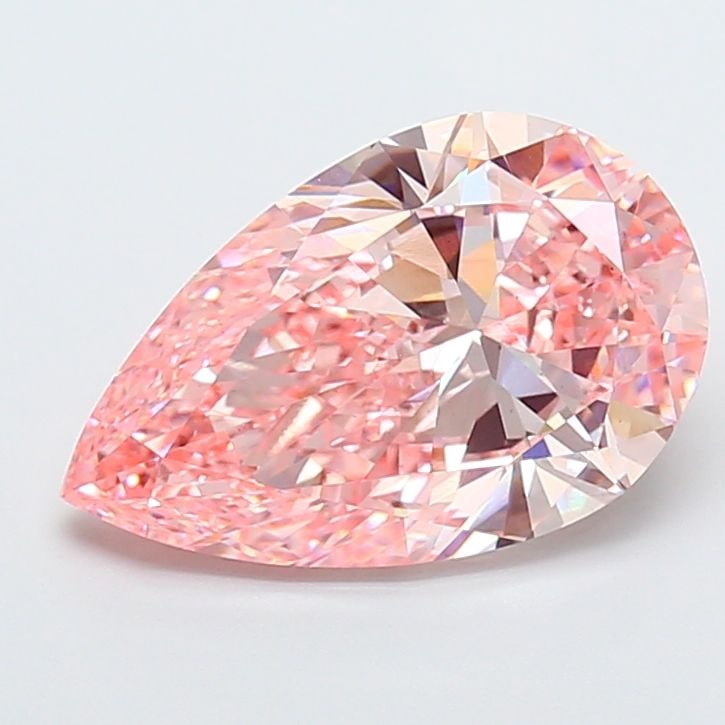 Loose Diamond - PEAR 5.52ct Fancy Vivid Pink VS2: Loose Diamond - PEAR 5.52ct Fancy Vivid Pink VS2 Source: This is a real non-mined Diamond that has been grown in a lab Shape: PEAR Carats: 5.52 Color: Fancy Vivid Pink Certification: IGI Video: