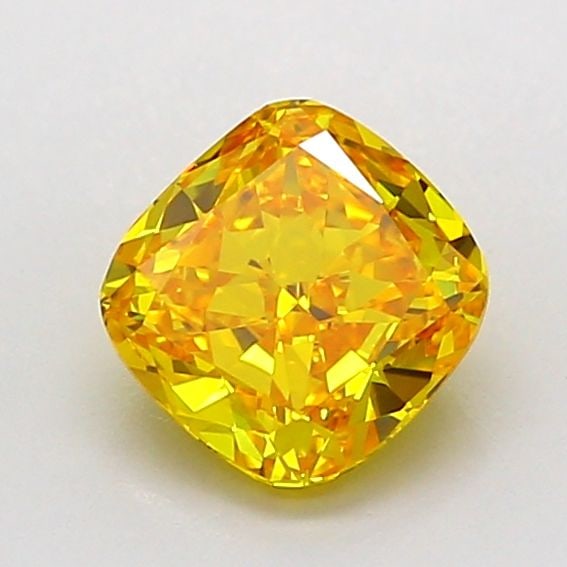 Loose Diamond - CUSHION MODIFIED 0.9ct Fancy Vivid Yellow VVS2: Loose Diamond - CUSHION MODIFIED 0.9ct Fancy Vivid Yellow VVS2 Source: This is a real non-mined Diamond that has been grown in a lab Shape: CUSHION MODIFIED Carats: 0.9 Color: Fancy Vivid Yellow Certi