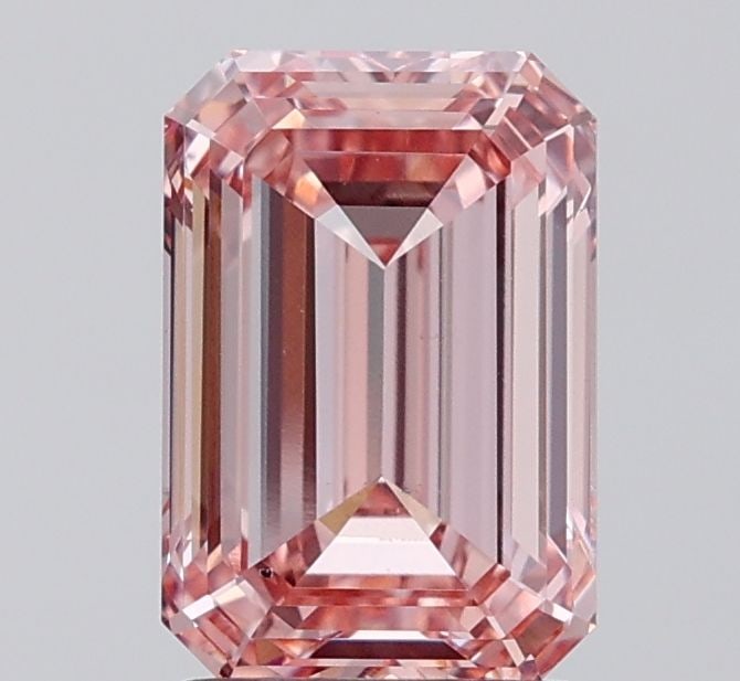 Loose Diamond - EMERALD 2.4ct Fancy Intense Pink VS1: Loose Diamond - EMERALD 2.4ct Fancy Intense Pink VS1 Source: This is a real non-mined Diamond that has been grown in a lab Shape: EMERALD Carats: 2.4 Color: Fancy Intense Pink Certification: IGI Video