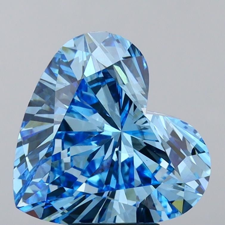 Loose Diamond - HEART 5.71ct Fancy Vivid Blue VS1: Loose Diamond - HEART 5.71ct Fancy Vivid Blue VS1 Source: This is a real non-mined Diamond that has been grown in a lab Shape: HEART Carats: 5.71 Color: Fancy Vivid Blue Certification: IGI Video: