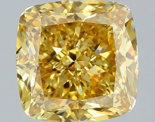 Loose Diamond - CUSHION MODIFIED 2.6ct Fancy Vivid Yellow VS2: Loose Diamond - CUSHION MODIFIED 2.6ct Fancy Vivid Yellow VS2 Source: This is a real non-mined Diamond that has been grown in a lab Shape: CUSHION MODIFIED Carats: 2.6 Color: Fancy Vivid Yellow Certif