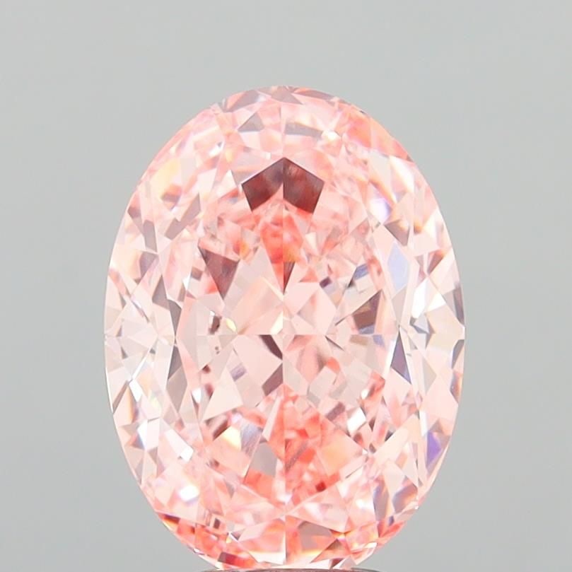 Loose Diamond - OVAL 6.1ct Fancy Vivid Pink VVS2: Loose Diamond - OVAL 6.1ct Fancy Vivid Pink VVS2 Source: This is a real non-mined Diamond that has been grown in a lab Shape: OVAL Carats: 6.1 Color: Fancy Vivid Pink Certification: IGI Video: