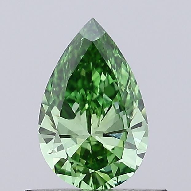 Loose Diamond - PEAR 0.51ct Fancy Vivid Green VVS2: Loose Diamond - PEAR 0.51ct Fancy Vivid Green VVS2 Source: This is a real non-mined Diamond that has been grown in a lab Shape: PEAR Carats: 0.51 Color: Fancy Vivid Green Certification: IGI Video: