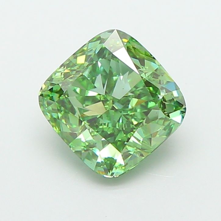 Loose Diamond - CUSHION MODIFIED 2.0ct Fancy Vivid Green VS2: Loose Diamond - CUSHION MODIFIED 2.0ct Fancy Vivid Green VS2 Source: This is a real non-mined Diamond that has been grown in a lab Shape: CUSHION MODIFIED Carats: 2.0 Color: Fancy Vivid Green Certific