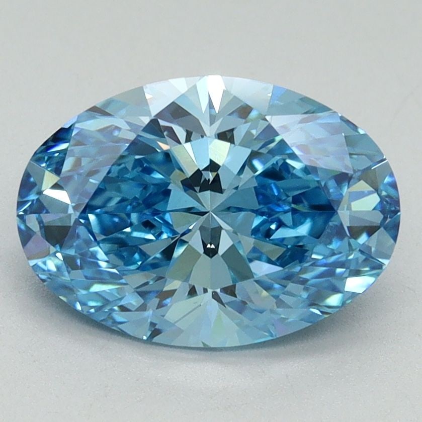 Loose Diamond - OVAL 2.2ct Fancy Vivid Blue VVS2: Loose Diamond - OVAL 2.2ct Fancy Vivid Blue VVS2 Source: This is a real non-mined Diamond that has been grown in a lab Shape: OVAL Carats: 2.2 Color: Fancy Vivid Blue Certification: IGI Video: