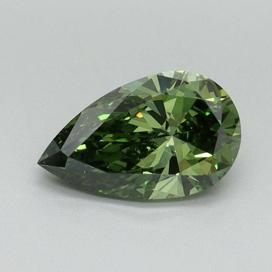 Loose Diamond - PEAR 1.0ct Fancy Vivid Green VS1: Loose Diamond - PEAR 1.0ct Fancy Vivid Green VS1 Source: This is a real non-mined Diamond that has been grown in a lab Shape: PEAR Carats: 1.0 Color: Fancy Vivid Green Certification: IGI Video:
