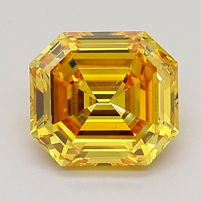 Loose Diamond - EMERALD 1.23ct Fancy Orangey Yellow VS2: Loose Diamond - EMERALD 1.23ct Fancy Orangey Yellow VS2 Source: This is a real non-mined Diamond that has been grown in a lab Shape: EMERALD Carats: 1.23 Color: Fancy Orangey Yellow Certification: IGI