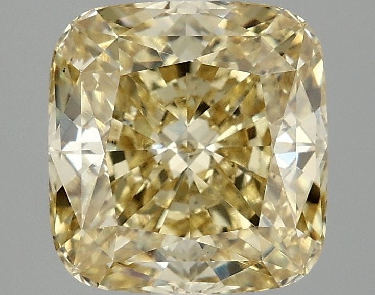 Loose Diamond - CUSHION MODIFIED 3.09ct Fancy Vivid Yellow VS1: Loose Diamond - CUSHION MODIFIED 3.09ct Fancy Vivid Yellow VS1 Source: This is a real non-mined Diamond that has been grown in a lab Shape: CUSHION MODIFIED Carats: 3.09 Color: Fancy Vivid Yellow Cert