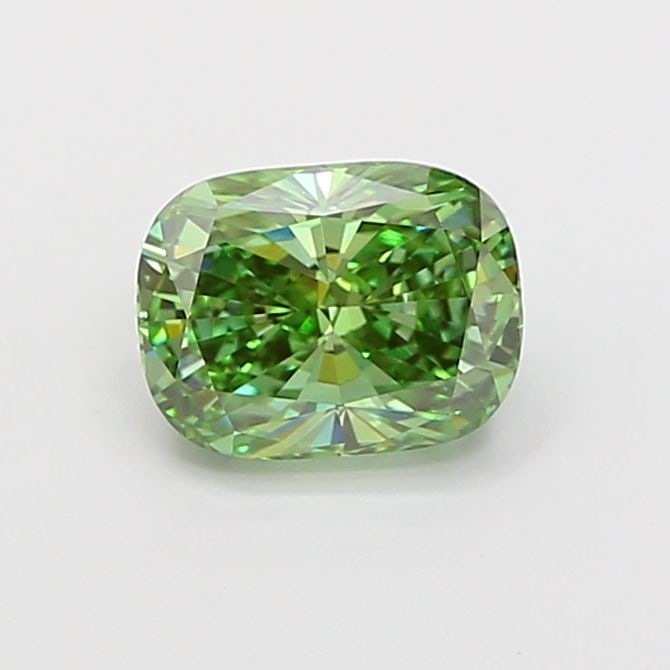 Loose Diamond - CUSHION MODIFIED 1.09ct Fancy Vivid Green VVS2: Loose Diamond - CUSHION MODIFIED 1.09ct Fancy Vivid Green VVS2 Source: This is a real non-mined Diamond that has been grown in a lab Shape: CUSHION MODIFIED Carats: 1.09 Color: Fancy Vivid Green Certi