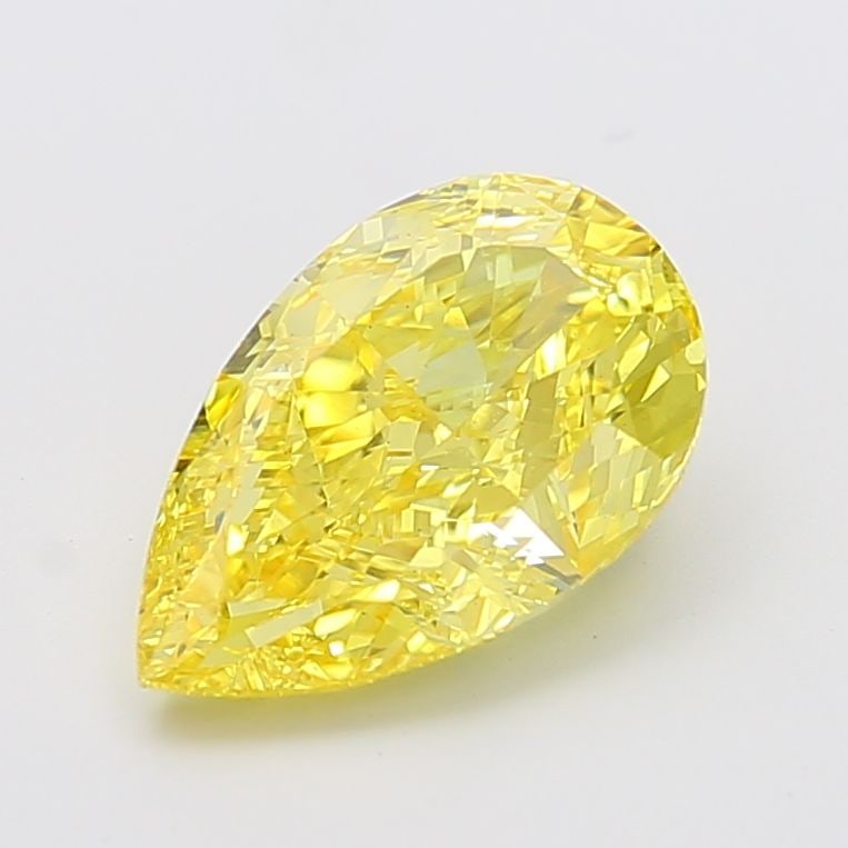 Loose Diamond - PEAR 4.04ct Fancy Vivid Yellow VS2: Loose Diamond - PEAR 4.04ct Fancy Vivid Yellow VS2 Source: This is a real non-mined Diamond that has been grown in a lab Shape: PEAR Carats: 4.04 Color: Fancy Vivid Yellow Certification: IGI Video: