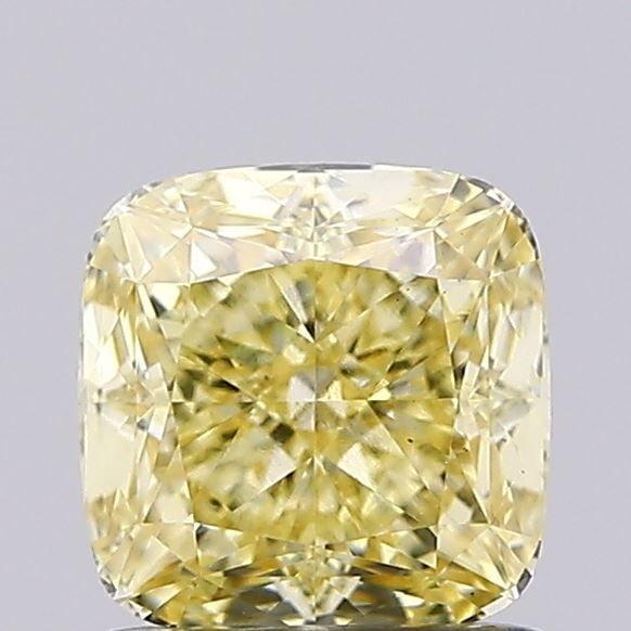 Loose Diamond - CUSHION MODIFIED 1.08ct Fancy Intense Yellow VS1: Loose Diamond - CUSHION MODIFIED 1.08ct Fancy Intense Yellow VS1 Source: This is a real non-mined Diamond that has been grown in a lab Shape: CUSHION MODIFIED Carats: 1.08 Color: Fancy Intense Yellow 