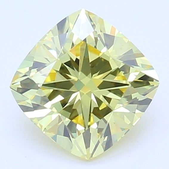 Loose Diamond - CUSHION MODIFIED 0.6ct Fancy Vivid Yellow VVS2: Loose Diamond - CUSHION MODIFIED 0.6ct Fancy Vivid Yellow VVS2 Source: This is a real non-mined Diamond that has been grown in a lab Shape: CUSHION MODIFIED Carats: 0.6 Color: Fancy Vivid Yellow Certi