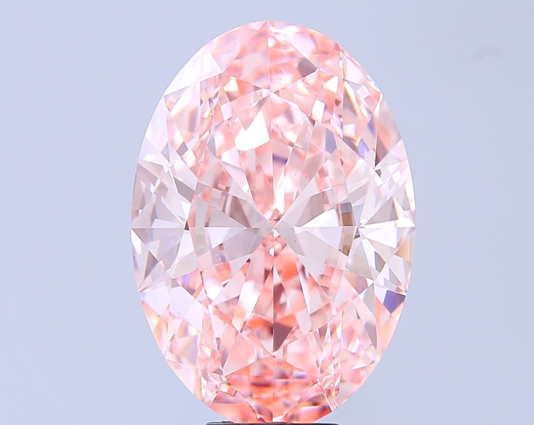 Loose Diamond - OVAL 10.09ct Fancy Vivid Pink VS1: Loose Diamond - OVAL 10.09ct Fancy Vivid Pink VS1 Source: This is a real non-mined Diamond that has been grown in a lab Shape: OVAL Carats: 10.09 Color: Fancy Vivid Pink Certification: IGI Video:
