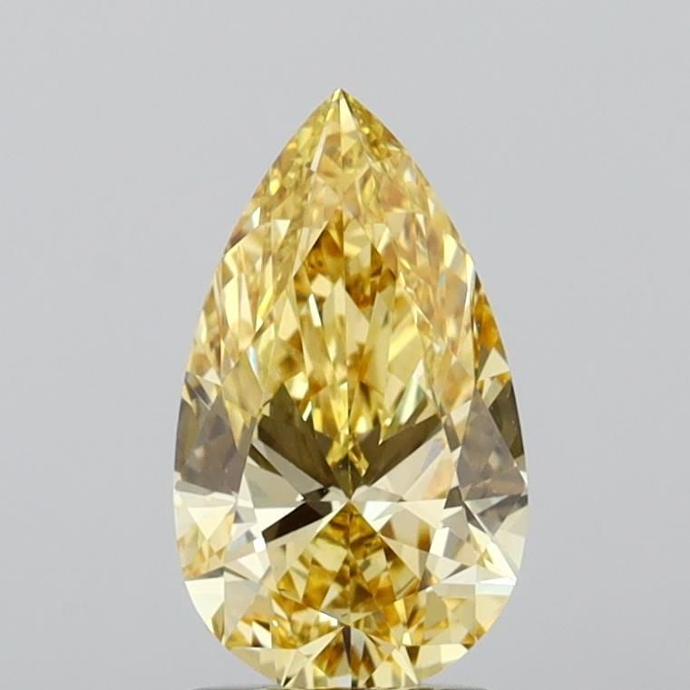 Loose Diamond - PEAR 1.56ct Fancy Intense Yellow VS1: Loose Diamond - PEAR 1.56ct Fancy Intense Yellow VS1 Source: This is a real non-mined Diamond that has been grown in a lab Shape: PEAR Carats: 1.56 Color: Fancy Intense Yellow Certification: IGI Video