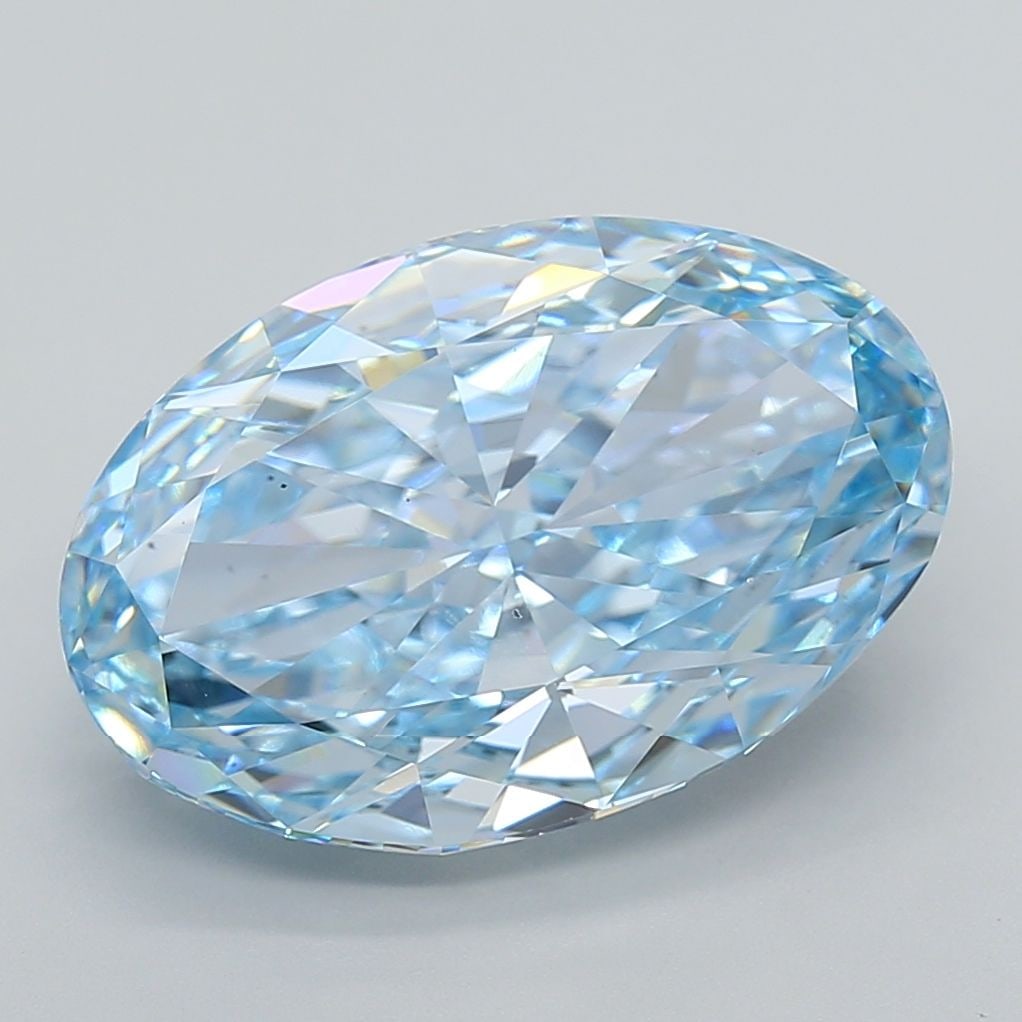 Loose Diamond - OVAL 10.06ct Fancy Vivid Blue VS2: Loose Diamond - OVAL 10.06ct Fancy Vivid Blue VS2 Source: This is a real non-mined Diamond that has been grown in a lab Shape: OVAL Carats: 10.06 Color: Fancy Vivid Blue Certification: IGI Video: