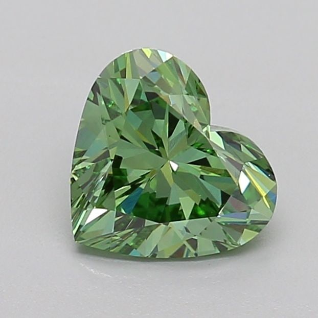 Loose Diamond - HEART 1.08ct Fancy Vivid Green VS1: Loose Diamond - HEART 1.08ct Fancy Vivid Green VS1 Source: This is a real non-mined Diamond that has been grown in a lab Shape: HEART Carats: 1.08 Color: Fancy Vivid Green Certification: IGI Video: