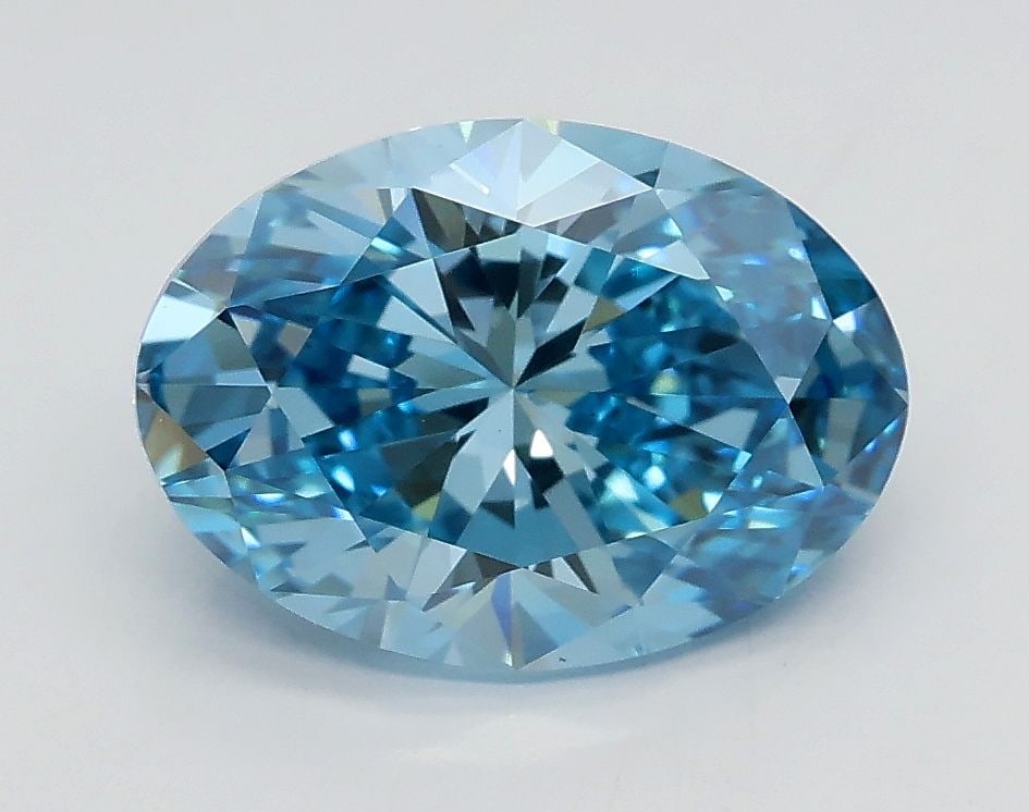Loose Diamond - OVAL 2.01ct Fancy Vivid Blue VS1: Loose Diamond - OVAL 2.01ct Fancy Vivid Blue VS1 Source: This is a real non-mined Diamond that has been grown in a lab Shape: OVAL Carats: 2.01 Color: Fancy Vivid Blue Certification: IGI Video: