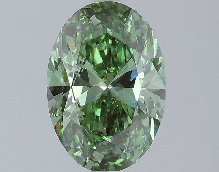 Loose Diamond - OVAL 1.09ct Fancy Vivid Green VVS2: Loose Diamond - OVAL 1.09ct Fancy Vivid Green VVS2 Source: This is a real non-mined Diamond that has been grown in a lab Shape: OVAL Carats: 1.09 Color: Fancy Vivid Green Certification: IGI Video: