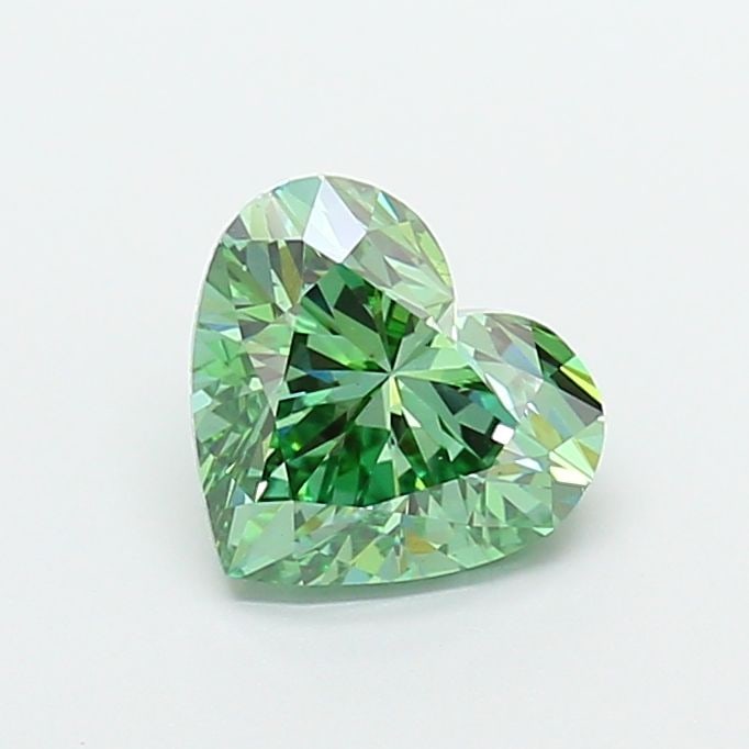 Loose Diamond - HEART 2.02ct Fancy Vivid Green VS1: Loose Diamond - HEART 2.02ct Fancy Vivid Green VS1 Source: This is a real non-mined Diamond that has been grown in a lab Shape: HEART Carats: 2.02 Color: Fancy Vivid Green Certification: IGI Video:
