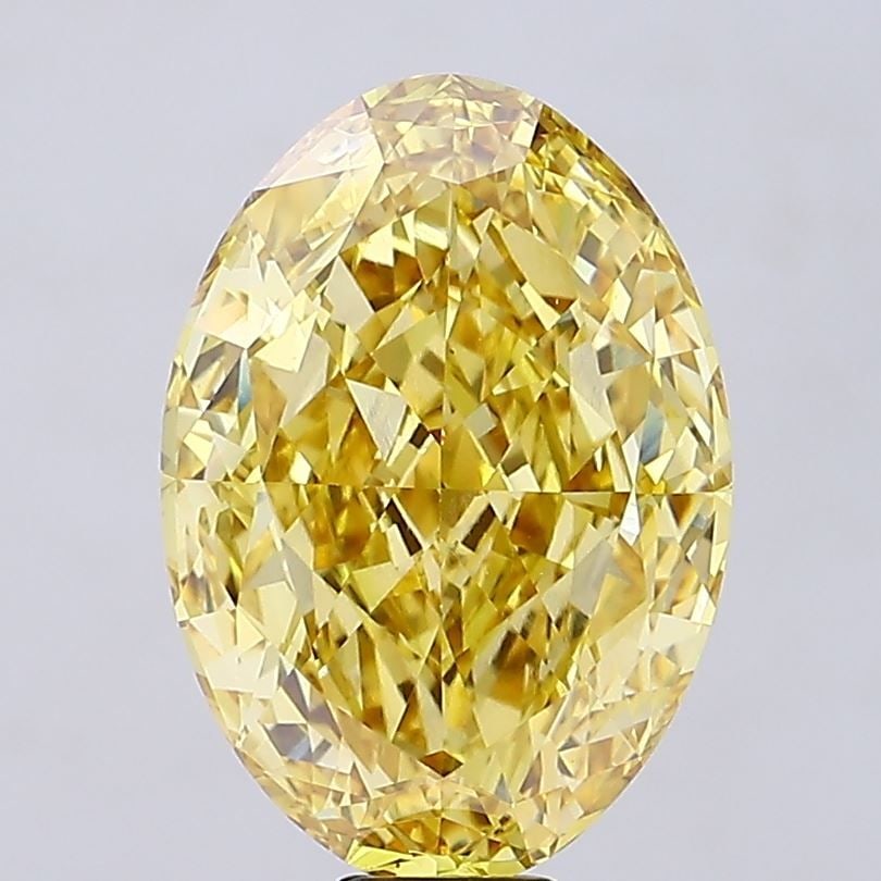 Loose Diamond - OVAL 20.01ct Fancy Vivid Yellow VS1: Loose Diamond - OVAL 20.01ct Fancy Vivid Yellow VS1 Source: This is a real non-mined Diamond that has been grown in a lab Shape: OVAL Carats: 20.01 Color: Fancy Vivid Yellow Certification: IGI Video:
