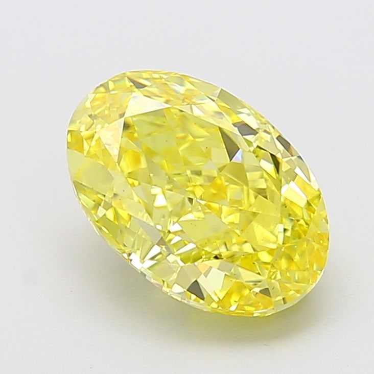 Loose Diamond - OVAL 5.03ct Fancy Vivid Yellow VS2: Loose Diamond - OVAL 5.03ct Fancy Vivid Yellow VS2 Source: This is a real non-mined Diamond that has been grown in a lab Shape: OVAL Carats: 5.03 Color: Fancy Vivid Yellow Certification: IGI Video: