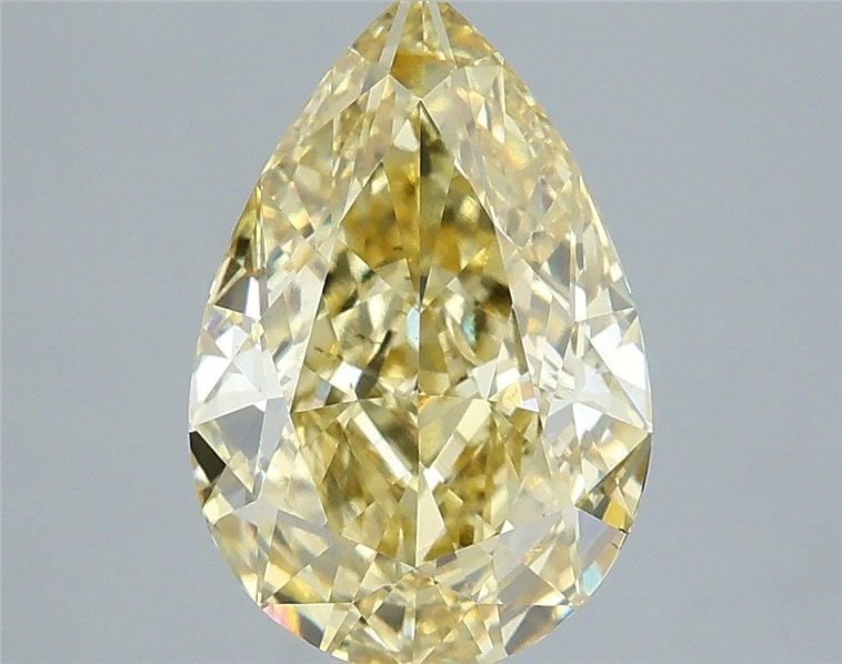 Loose Diamond - PEAR 2.52ct Fancy Intense Yellow VS1: Loose Diamond - PEAR 2.52ct Fancy Intense Yellow VS1 Source: This is a real non-mined Diamond that has been grown in a lab Shape: PEAR Carats: 2.52 Color: Fancy Intense Yellow Certification: IGI Video