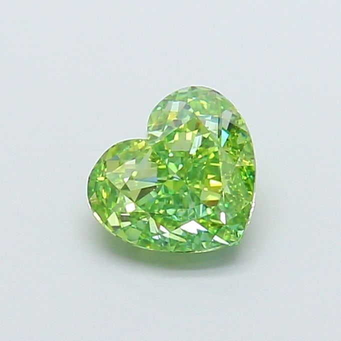 Loose Diamond - HEART 1.01ct Fancy Vivid Green VS1: Loose Diamond - HEART 1.01ct Fancy Vivid Green VS1 Source: This is a real non-mined Diamond that has been grown in a lab Shape: HEART Carats: 1.01 Color: Fancy Vivid Green Certification: IGI Video: