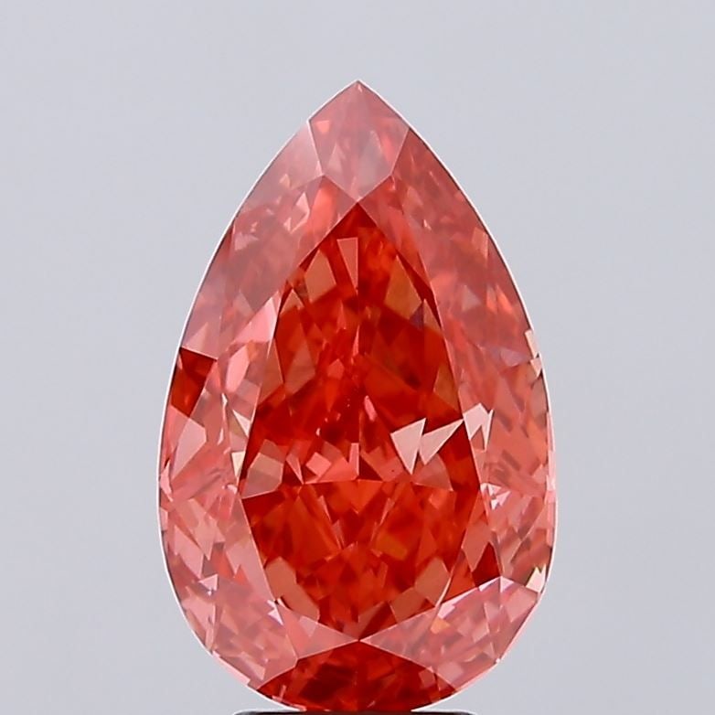 Loose Diamond - PEAR 5.43ct Fancy Vivid Red VS1: Loose Diamond - PEAR 5.43ct Fancy Vivid Red VS1 Source: This is a real non-mined Diamond that has been grown in a lab Shape: PEAR Carats: 5.43 Color: Fancy Vivid Red Certification: NONE Video: