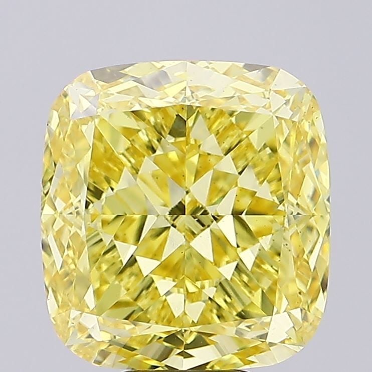 Loose Diamond - CUSHION MODIFIED 9.11ct Fancy Vivid Yellow VS1: Loose Diamond - CUSHION MODIFIED 9.11ct Fancy Vivid Yellow VS1 Source: This is a real non-mined Diamond that has been grown in a lab Shape: CUSHION MODIFIED Carats: 9.11 Color: Fancy Vivid Yellow Cert