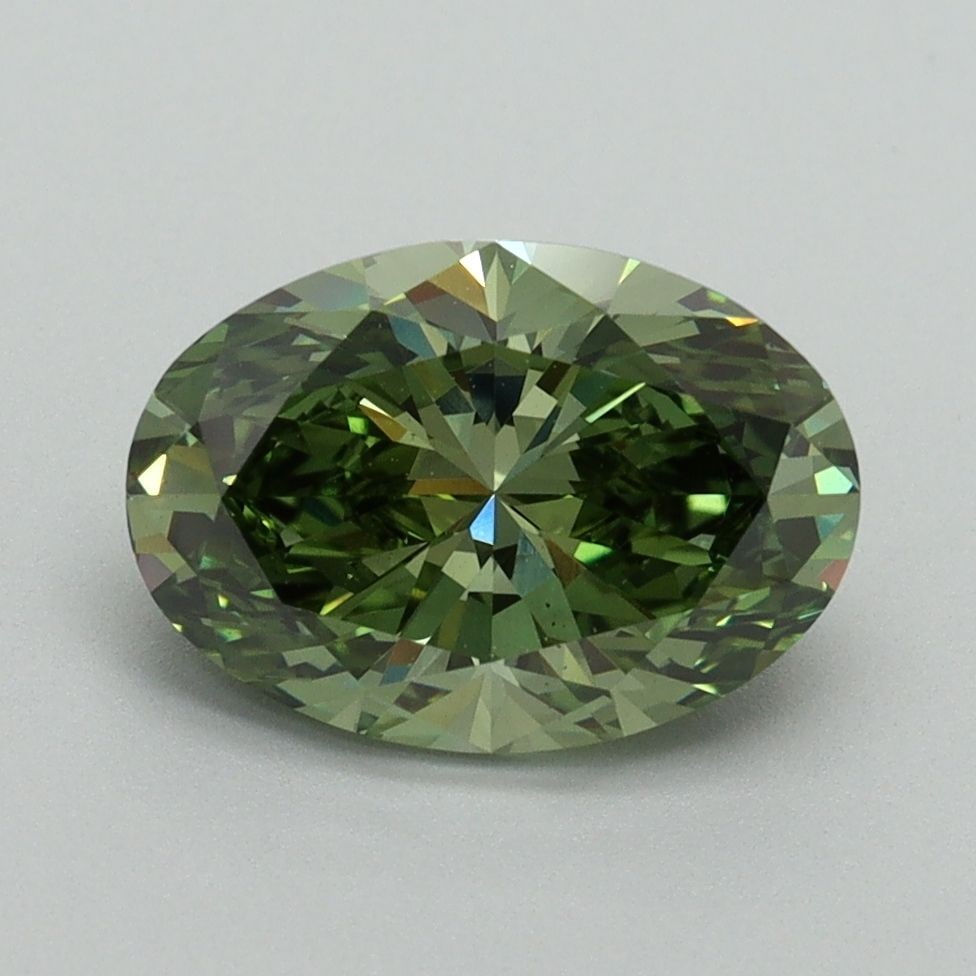 Loose Diamond - OVAL 2.01ct Fancy Vivid Green VS2: Loose Diamond - OVAL 2.01ct Fancy Vivid Green VS2 Source: This is a real non-mined Diamond that has been grown in a lab Shape: OVAL Carats: 2.01 Color: Fancy Vivid Green Certification: IGI Video: