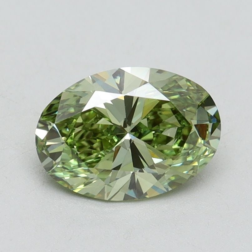 Loose Diamond - OVAL 1.06ct Fancy Vivid Green VVS2: Loose Diamond - OVAL 1.06ct Fancy Vivid Green VVS2 Source: This is a real non-mined Diamond that has been grown in a lab Shape: OVAL Carats: 1.06 Color: Fancy Vivid Green Certification: IGI Video: