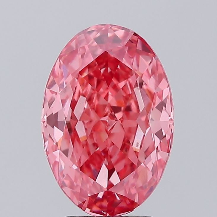 Loose Diamond - OVAL 4.08ct Fancy Vivid Pink VVS2: Loose Diamond - OVAL 4.08ct Fancy Vivid Pink VVS2 Source: This is a real non-mined Diamond that has been grown in a lab Shape: OVAL Carats: 4.08 Color: Fancy Vivid Pink Certification: IGI Video: