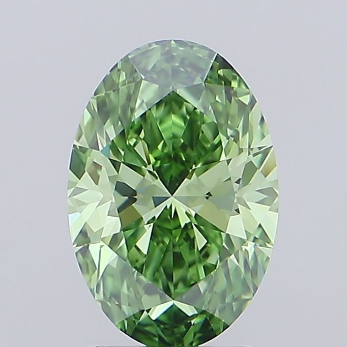 Loose Diamond - OVAL 1.02ct Fancy Vivid Green VVS2: Loose Diamond - OVAL 1.02ct Fancy Vivid Green VVS2 Source: This is a real non-mined Diamond that has been grown in a lab Shape: OVAL Carats: 1.02 Color: Fancy Vivid Green Certification: NONE Video: