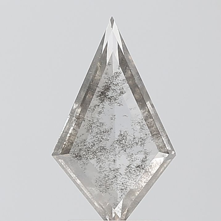 Loose Diamond - KITE 1.01ct Salt and Pepper I2: Loose Diamond - KITE 1.01ct Salt and Pepper I2 Source: This is a real non-mined Diamond that has been grown in a lab Shape: KITE Carats: 1.01 Color: Salt and Pepper Certification: NONE Video: