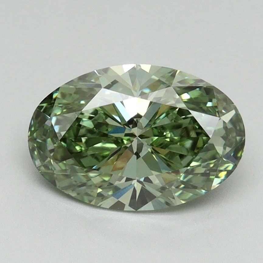Loose Diamond - OVAL 1.62ct Fancy Vivid Green VVS2: Loose Diamond - OVAL 1.62ct Fancy Vivid Green VVS2 Source: This is a real non-mined Diamond that has been grown in a lab Shape: OVAL Carats: 1.62 Color: Fancy Vivid Green Certification: IGI Video: