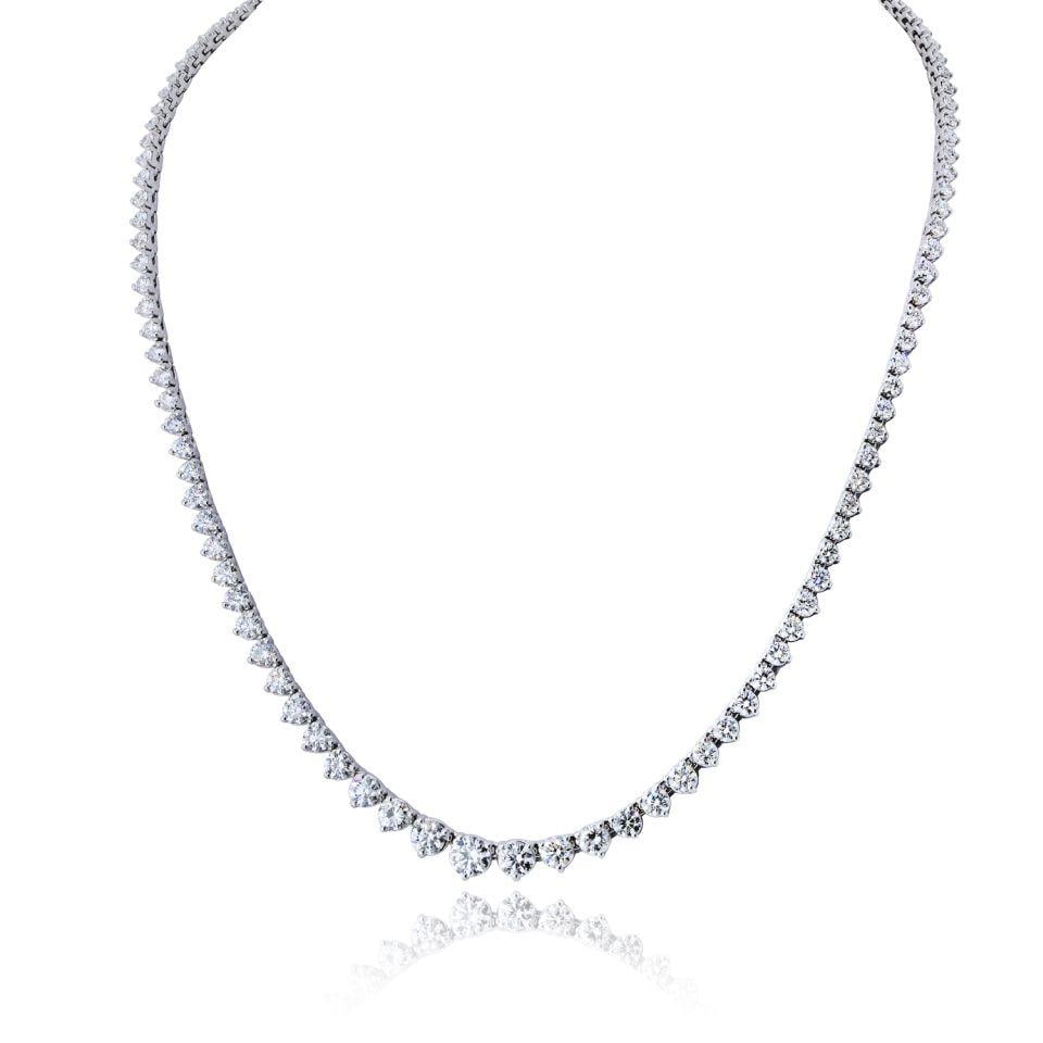 Riveria 14K White Gold Diamond Necklace 12.65 Cts (1 of 7)