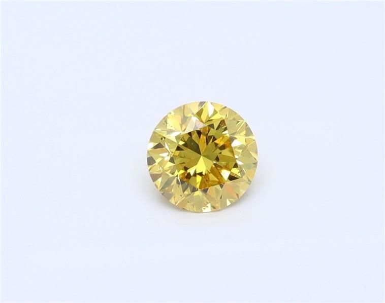 Loose Diamond - ROUND 0.51ct Fancy Vivid Orangey Yellow SI2: Loose Diamond - ROUND 0.51ct Fancy Vivid Orangey Yellow SI2 Source: Natural Shape: ROUND Carats: 0.51 Color: Fancy Vivid Orangey Yellow Certification: GIA Video: