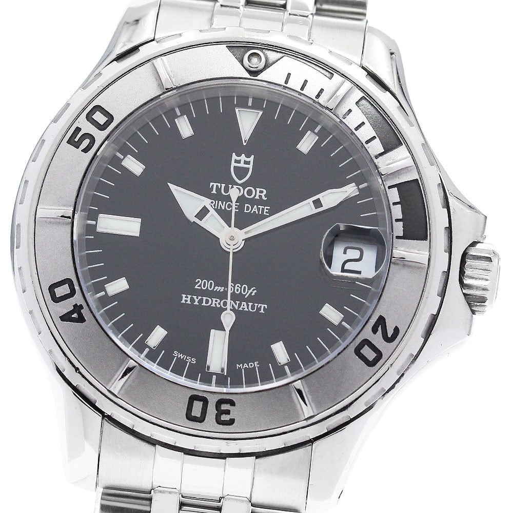 TUDOR Prince Date Hydronaut 85190P Mens Automatic Wristwatch: TUDOR Prince Date Hydronaut 85190P Mens Automatic Wristwatch TUDOR Prince Date Hydronaut men's wristwatch with automatic movement and date function. This stainless steel watch features a black dial an