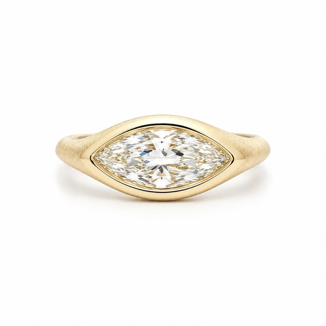 18k Yellow Gold Marquise Diamond Solitaire Ring GIA 1.02ct (1 of 14)