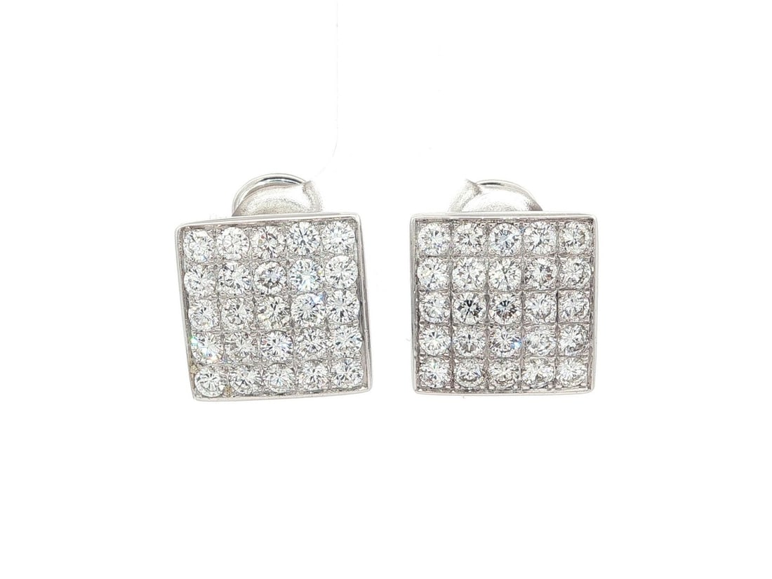 Casa Gi 18k White Gold 3.10ct Natural Diamond Drop Earrings (1 of 13)