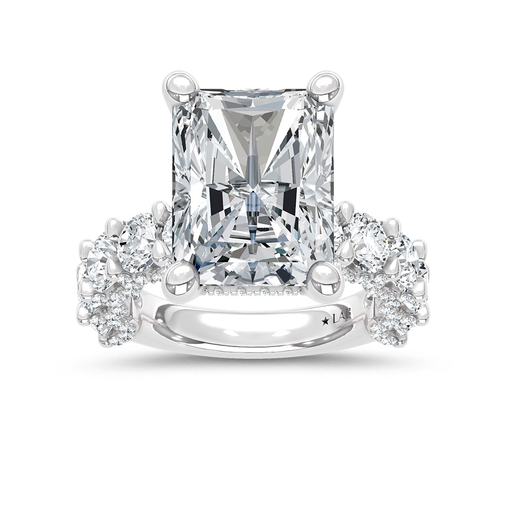 14K White Gold Lab Grown Diamond 7 3/4 Ct.Tw. Radiant Shape Engagement Ring (IGI Certified Center