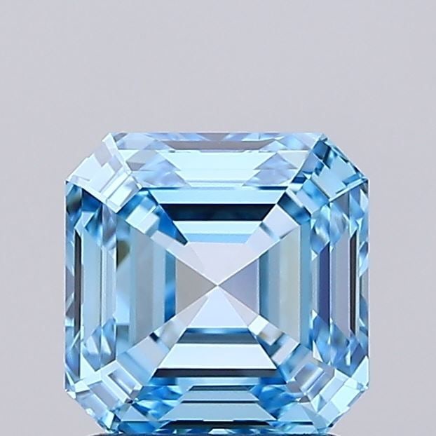 Loose Diamond - ASSCHER 1.46ct Fancy Vivid Blue VVS1: Loose Diamond - ASSCHER 1.46ct Fancy Vivid Blue VVS1 Source: This is a real non-mined Diamond that has been grown in a lab Shape: ASSCHER Carats: 1.46 Color: Fancy Vivid Blue Certification: IGI