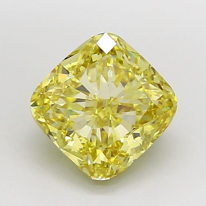 Loose Diamond - CUSHION MODIFIED 4.01ct Fancy Intense Yellow VVS2: Loose Diamond - CUSHION MODIFIED 4.01ct Fancy Intense Yellow VVS2 Source: This is a real non-mined Diamond that has been grown in a lab Shape: CUSHION MODIFIED Carats: 4.01 Color: Fancy Intense Yellow