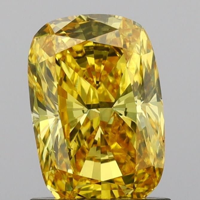 Loose Diamond - CUSHION MODIFIED 1.26ct Fancy Vivid Yellow VS2: Loose Diamond - CUSHION MODIFIED 1.26ct Fancy Vivid Yellow VS2 Source: This is a real non-mined Diamond that has been grown in a lab Shape: CUSHION MODIFIED Carats: 1.26 Color: Fancy Vivid Yellow Cert
