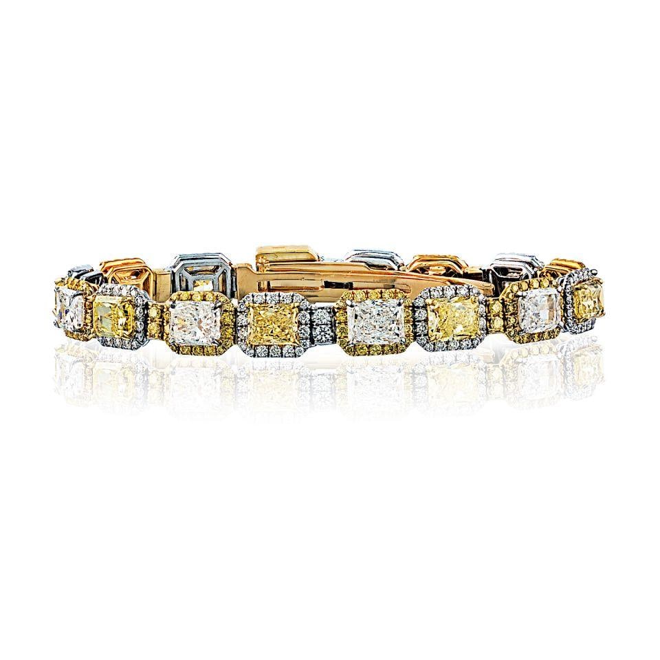 17.12 Cts Diamond Bracelet in Platinum and 18K Yellow Gold (1 of 6)