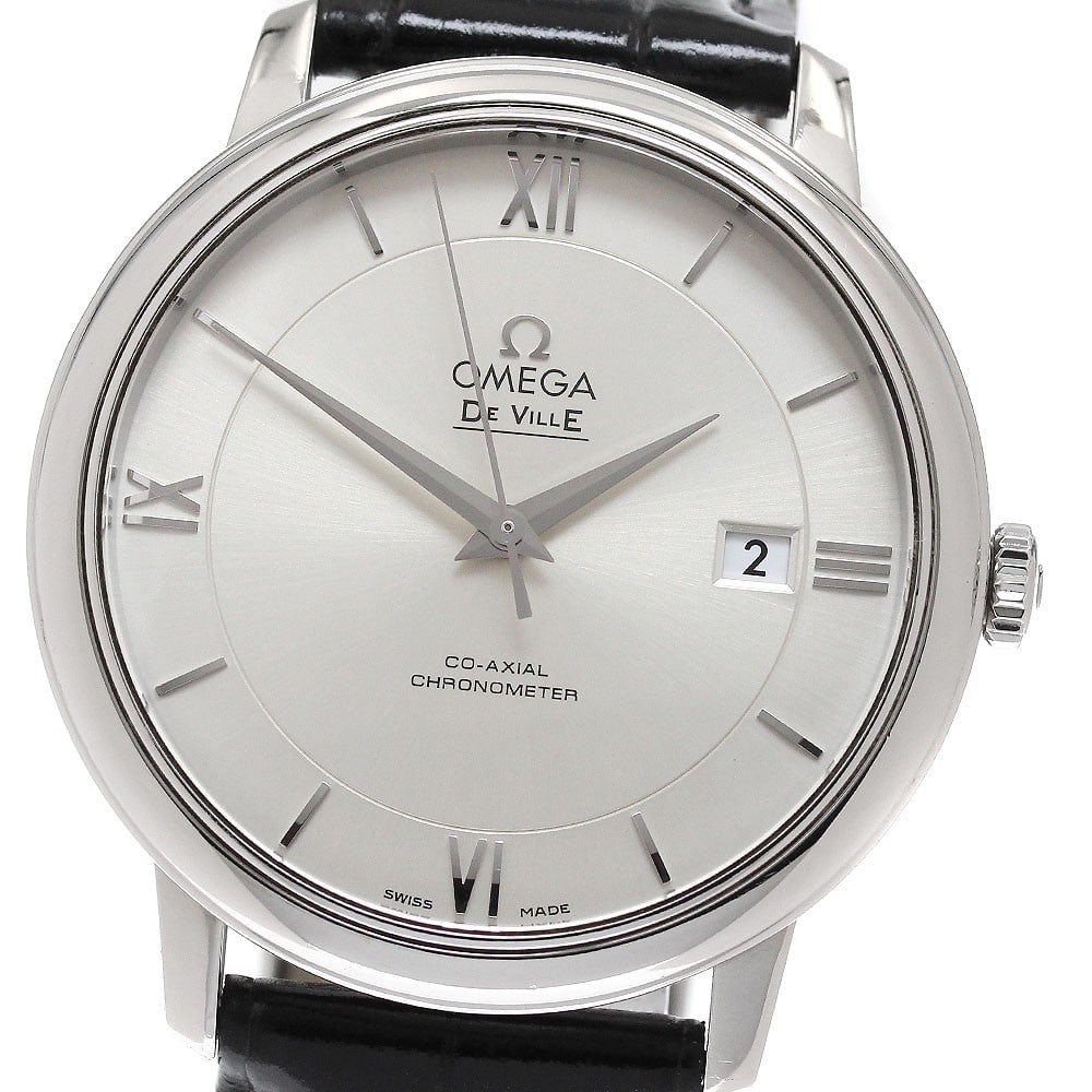 Omega De Ville Prestige Co-Axial Automatic Date Mens Watch 424.13.40.20.02.001: Omega De Ville Prestige Co-Axial Automatic Date Mens Watch 424.13.40.20.02.001 Omega De Ville Prestige Co-Axial wristwatch with automatic movement and date display. This men's watch features a silver 
